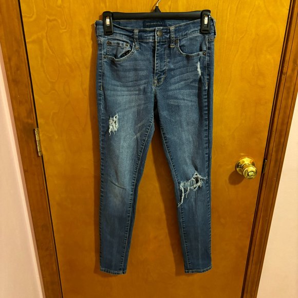 Aeropostale High Wasted Jeggings Distressed‎ Size 0 - Picture 2 of 14